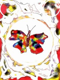 Regenbogen-Schmetterling 1 by Heide Pfannenschwarz