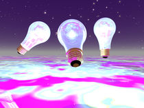 Schwebende Glühbirnen, Floating Bulbs von Frank Siegling
