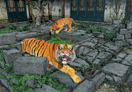 Tigers-in-the-courtyardpaint