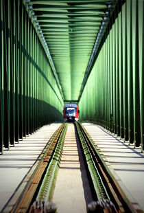 Train on the bridge by marunga