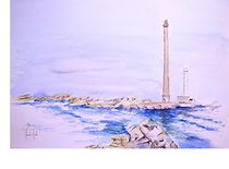 Leuchtturm in Lilia by Theodor Fischer
