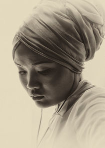 Portrait of a young woman in a turban by Sheila Smart