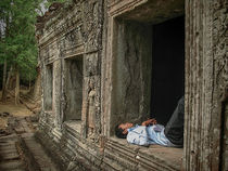 Relaxing in Angkor by Zsolt Repasy