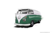 VW Bus T1 Peace grün von rdesign