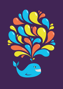 Colorful Swirls and Happy Cartoon Whale by Boriana Giormova