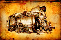 Steam engine art design drawing by Rafal Kulik