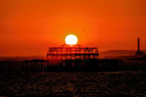 Sunset Over the Remains Of The West Pier by Chris Lord