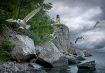 Fleeing the Coming Storm at Split Rock Lighthouse by Randall Nyhof