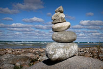 Cairn at North Point on Leelanau Peninsula in Michigan by Randall Nyhof