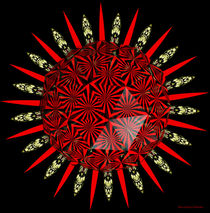Stained Glass Window Kaleidoscope Polyhedron by Rose Santuci-Sofranko