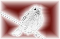 digital naive sparrow in light brown - digital naiver spatz in hellbraun von mateart