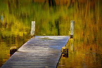 Autumn Reflections and Boat Dock von Randall Nyhof