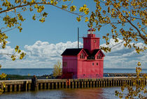 Big Red Lighthouse by Holland Michigan No.0255 von Randall Nyhof