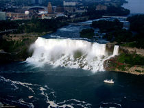 Aerial view of Niagara Falls and river and Maid of the mist by Rose Santuci-Sofranko
