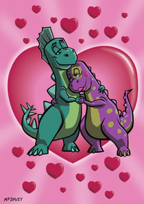 Romantic Dinosaurs in Love by Martin  Davey