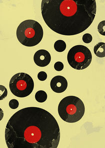 Vintage Vinyl Records Retro Grunge by Denis Marsili