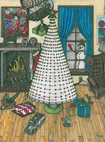 Christmas Card Drawing by Richie Montgomery