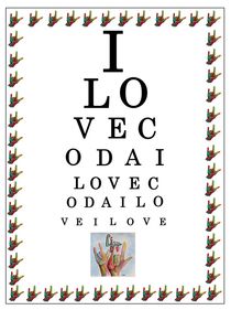I LOVE CODA Eye Chart von eloiseart