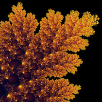 Fraktal - goldenes digitales Blatt im Herbst von Matthias Hauser