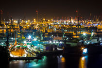 Aerial view of the Port of Hamburg by kunertus