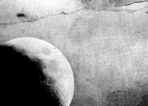 She - The moon - Grunge Black and White by Denis Marsili