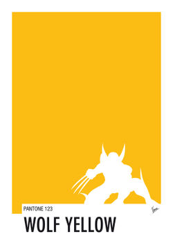 My-superhero-05-wolf-yellow-minimal-pantone-poster