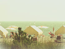 Yellow Striped Cabanas by Colleen Kammerer