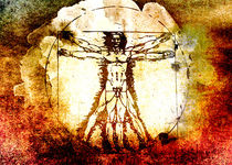 Vitruvian Man - Leonardo Da Vinci Tribute Art von Denis Marsili