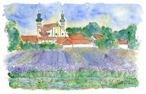 Kloster mit blauem Feld von Matthias Talmeier