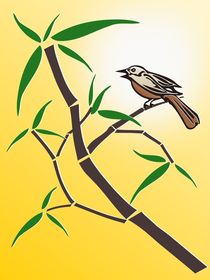 Bird and Bamboo von Anastasiya Malakhova