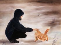 Girl and a Cat by Anastasiya Malakhova