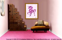Interior Design Idea - Pink Unicorn - Animal Art by Anastasiya Malakhova