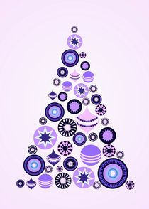 Pine Tree Ornaments - Purple von Anastasiya Malakhova