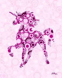 Pink Unicorn - Animal Art by Anastasiya Malakhova