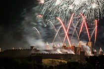 Feuerwerk über Carcassonne by Uwe Karmrodt