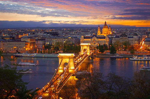 Budapest-chainbridge-sunset