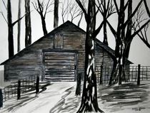 old country log cabin by Derek McCrea