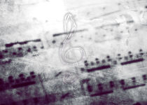 Music! Treble clef with Grunge Vintage Texture by Denis Marsili