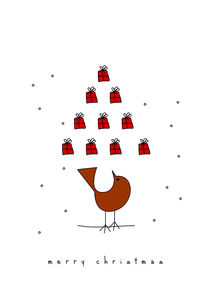 christmas tree and the bird by thomasdesign