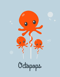 Lollipops Octopops orange von jane-mathieu