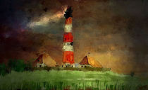 Lighthouse Westerhever GERMANY by Marie Luise Strohmenger