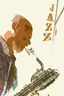 Saxophonist Jazz Poster von cinema4design