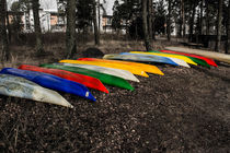 Colorful kayaks by Mika Vallin