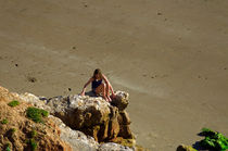 Girl On The Rocks, Compton Bay by Rod Johnson