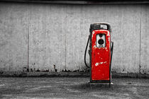 Red Vintage Gasoline Pump by Randall Nyhof