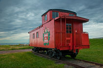 Railroad Train Red Caboose on Prince Edward Island by Randall Nyhof