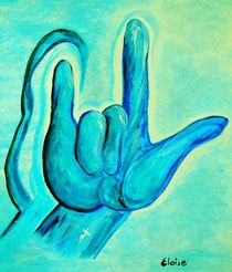 ASL I Love You Blue by eloiseart