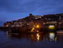 Whitby Lower Harbour and the RNLI Lifeboat Station at Night by Louise Heusinkveld