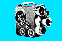 8mm 1950`s camera popart blue by Les Mcluckie