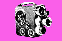 8mm 1950`s camera popart pink by Les Mcluckie